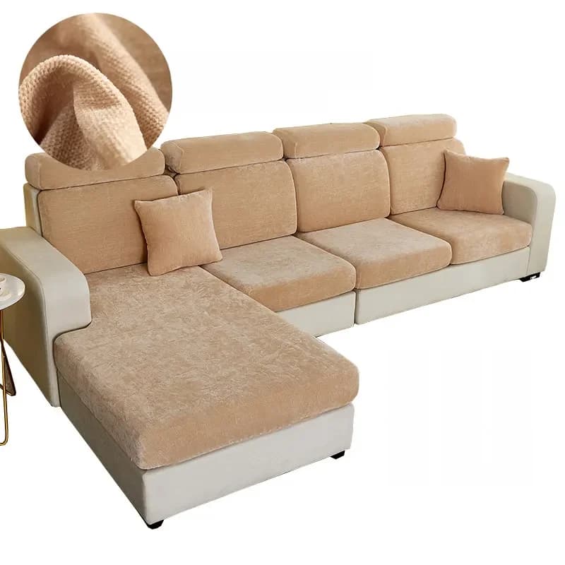 Housse de coussin de canapé en velours, 1/2/3/4 places, épaisse, douce et solide, décoration de canapé, lavage facile pour fauteuil chaselong en