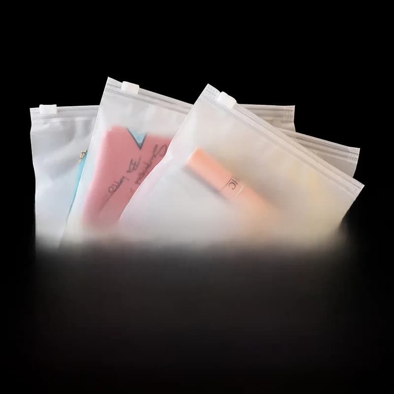Sac à fermeture éclair givré 16 fils, sous-vêtements culottes chaussettes fournitures d'emballage chaussettes sacs de rangement cosmétiques avec