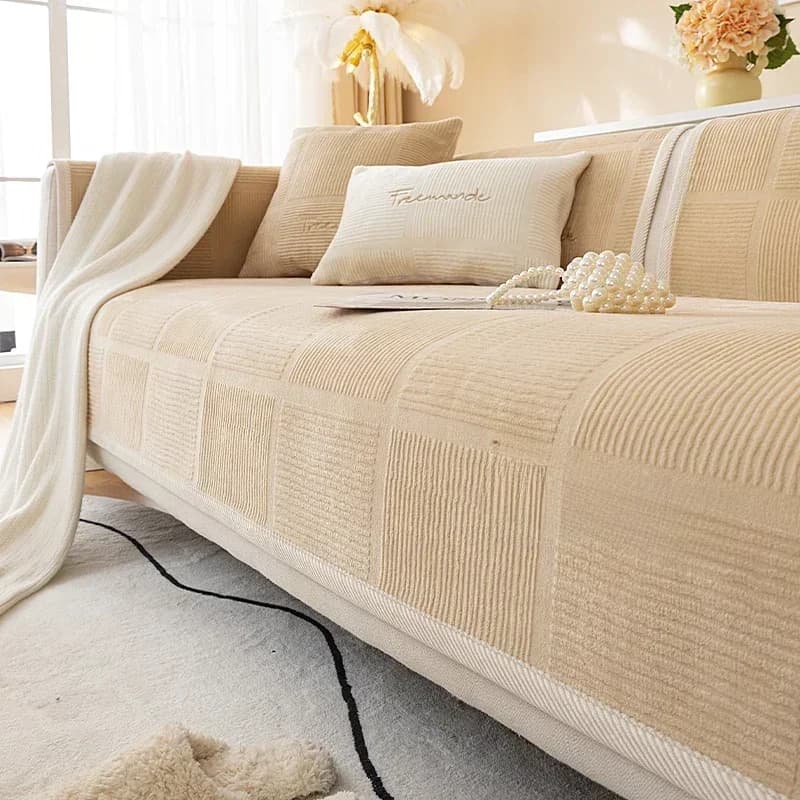 Housse de canapé douce de luxe pour salon, antidérapante, solide et épaisse, tapis de coussin, Style Simple, serviette de canapé en peluche,