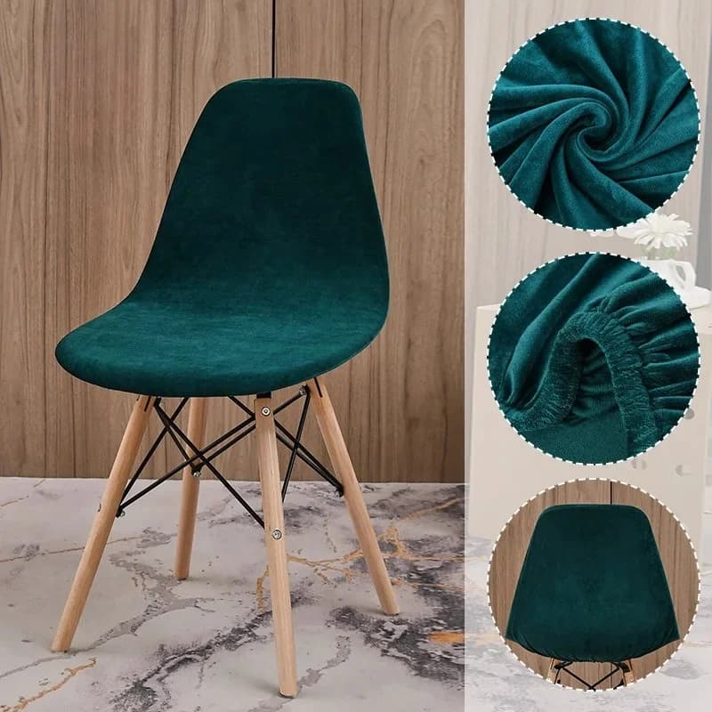 Juste de chaise ronde en velours élastique, housse de siège de salle à manger, maison, hôtel, fête, banquet, document solide commandé, nordique,