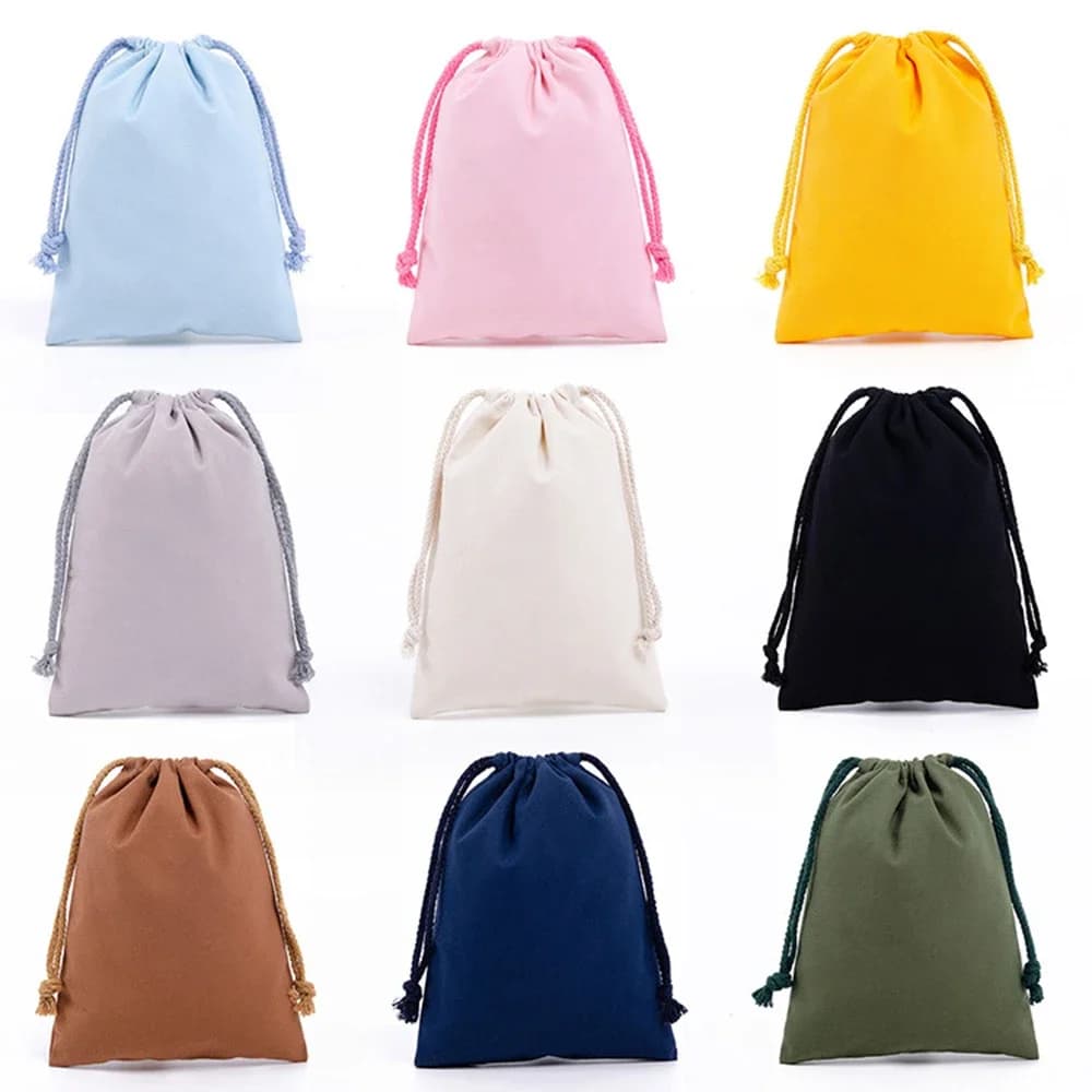 Sac à cordon en toile, sac de rangement de couleur, sac de rangement en coton, fourre-tout Portable, sac à bandoulière d'épicerie, sac de Shopping