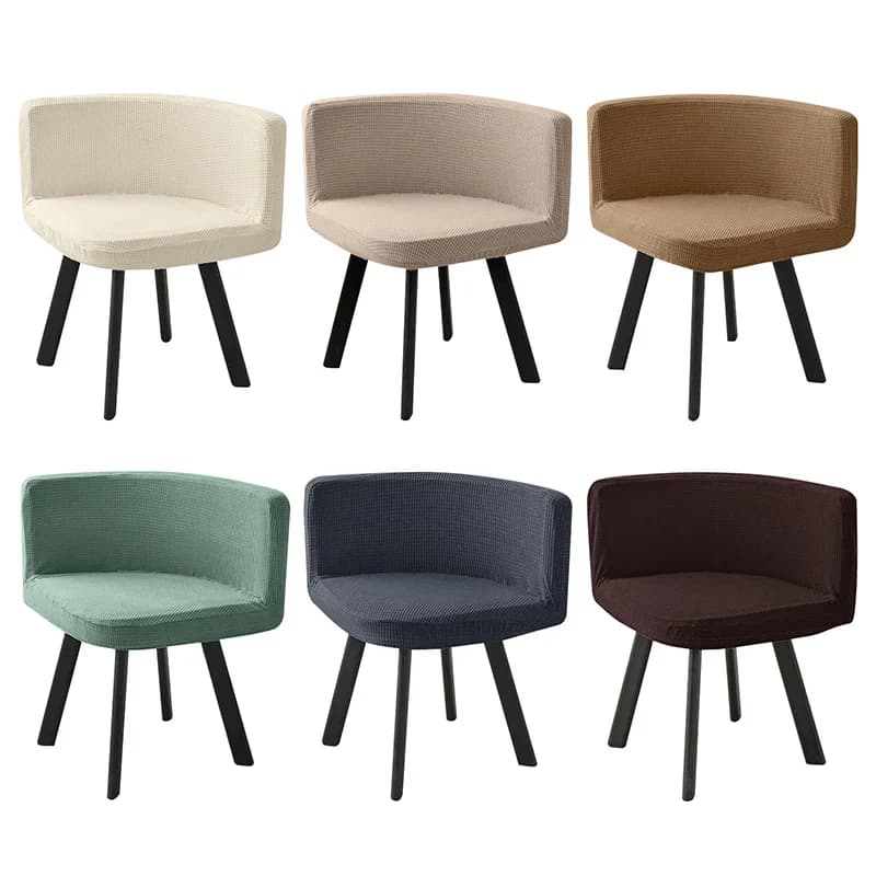 Housse de chaise triangulaire en polaire solide, à dossier incurvé, pour salle à manger, siège à dossier bas, décoration de bureau, d'hôtel, de