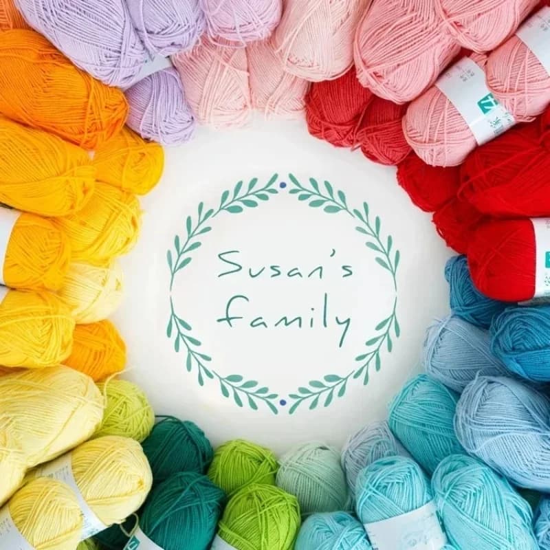 Susan's Family – fil de coton 96 couleurs, 50g/120m/rouleau, fils tricotés à la main en coton peigné et fibres acryliques à 4 plis pour le