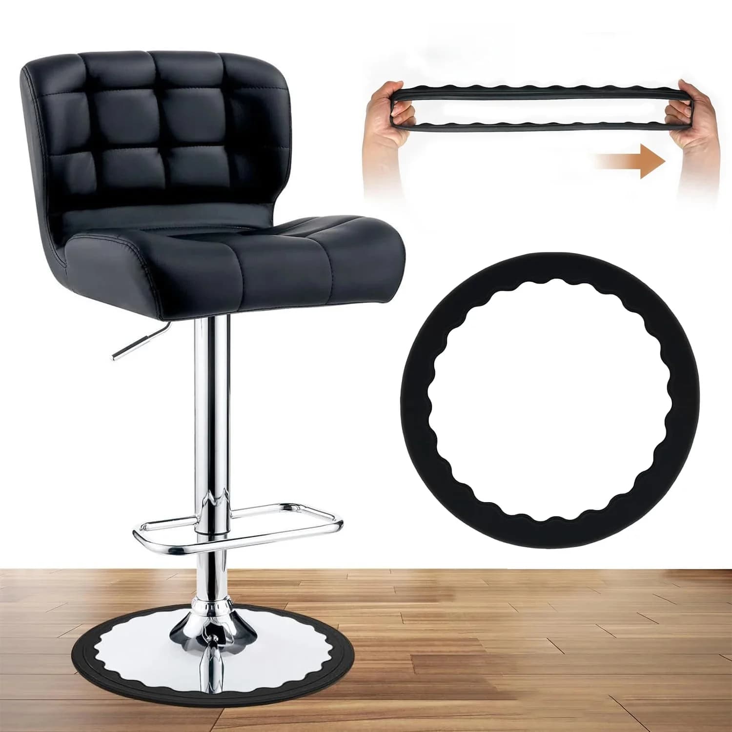 1 pièce de protection pour les jambes des tabourets de bar, anneau extensible en silicone antidérapant, protection des jambes de chaise,