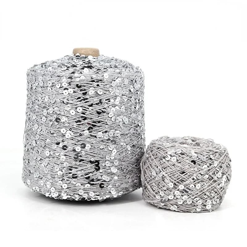 Fil à paillettes argentées dorées, 50G/boule, 49 couleurs, fils scintillants, tricot Lurex, Crochet, pull, artisanat, sac de bricolage