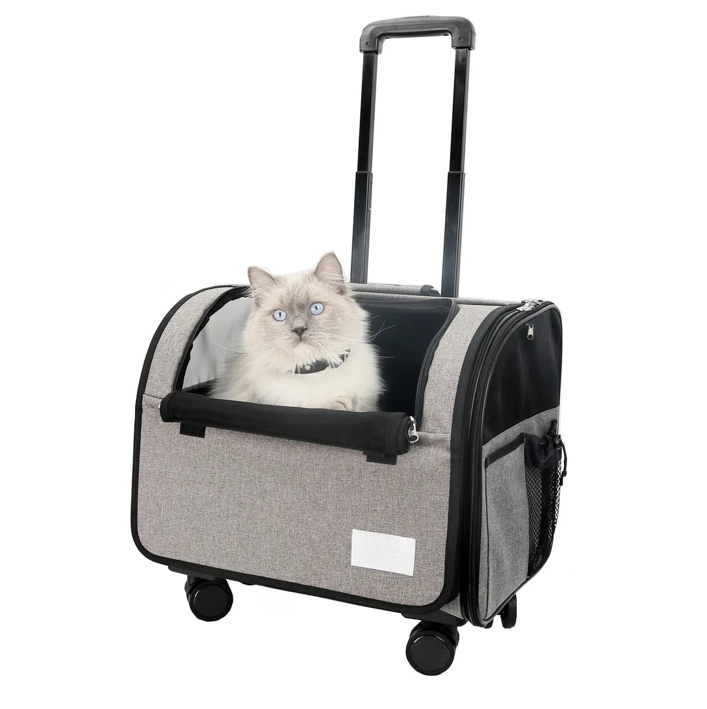 Valise à roulettes pour animaux de compagnie, chien, chat, 4 roues universelles, poussette pour animaux, valise de voyage pour animaux, porte-animaux