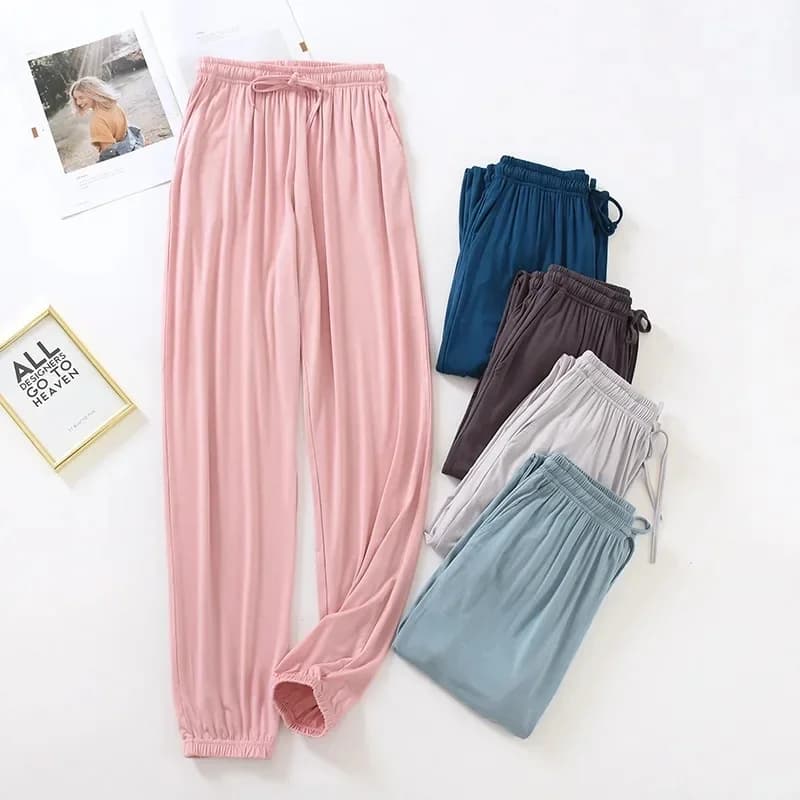 Nouveau style japonais pantalon de service à domicile pour femmes, printemps et été mince modal lâche grande taille couleur unie pantalon de