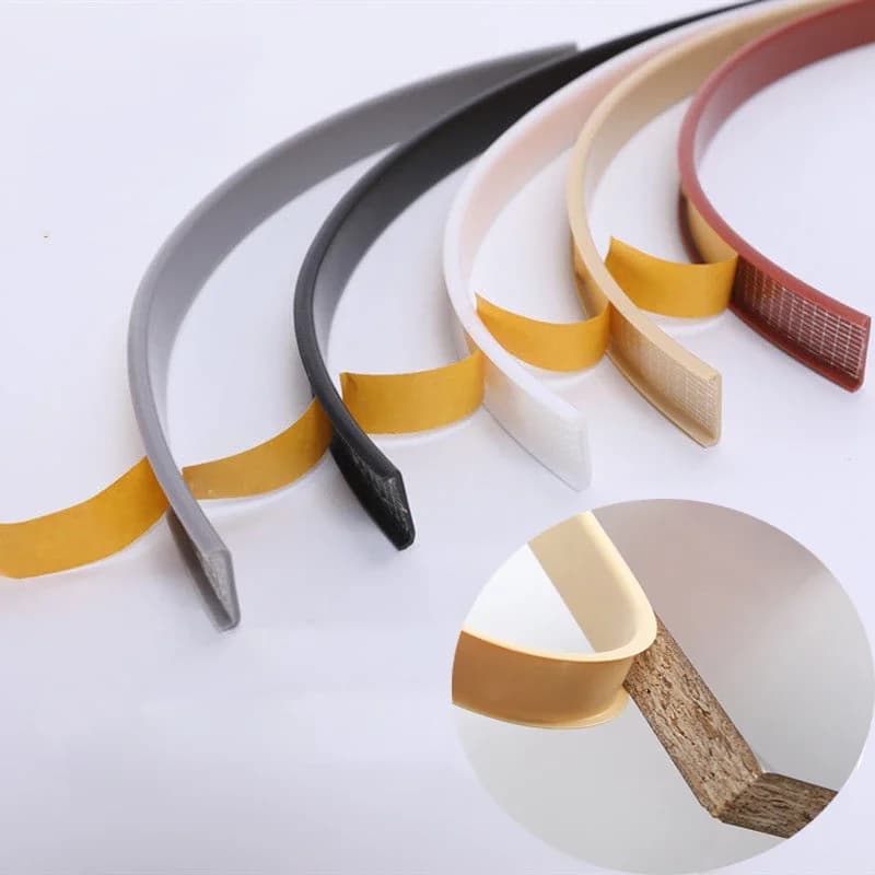 Bande de chant en U pour meubles en PVC souple, 9MM – 25MM, blanc, Beige, gris, noir, marron