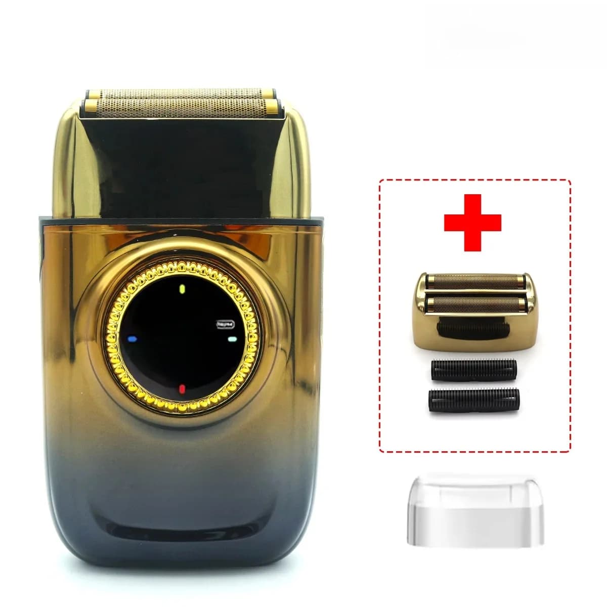 Kemei KM-T228 Machine à raser pour hommes affichage LED Double feuille sans fil tête d'huile USB professionnel rasoir électrique feuille mâle