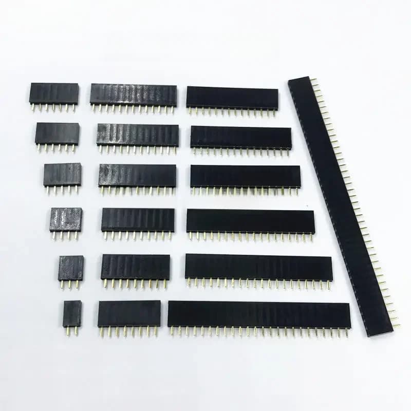 2.54mm pas simple rangée femelle 2 ~ 40P PCB carte de prise broche en-tête connecteur bande Pinheader 2/3/4/6/10/12/16/20/40Pin pour Arduino