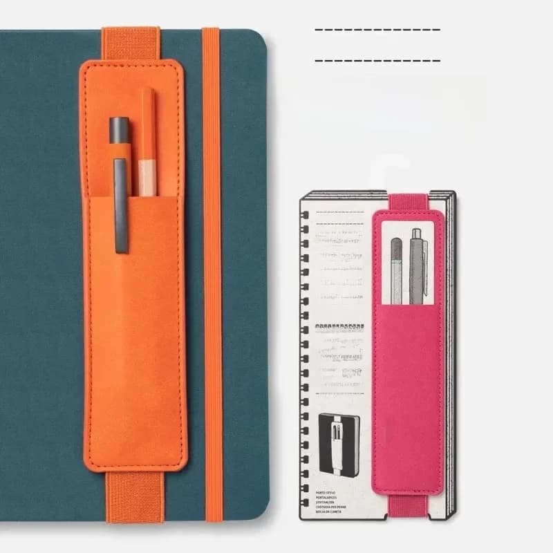 Sac à stylos en cuir Pu, boucle élastique, livre, carnet de notes, mode école, étui à stylos pour réunion de bureau, facile à transporter,