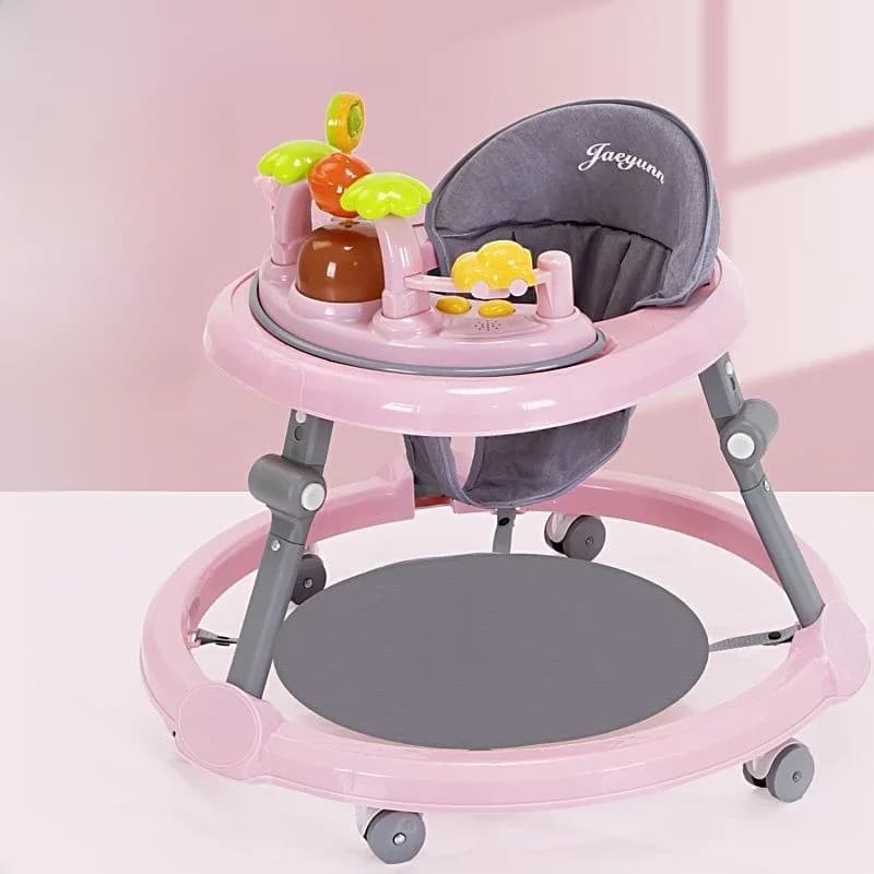 Trotteur d'activité pour bébé avec musique et lumière, repose-pieds amovible, support pour jouets, plateau d'alimentation, chaise Portable pliante