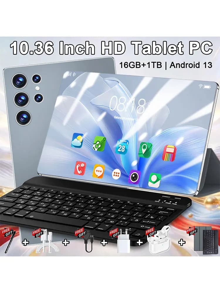 Version mondiale10.36 pouces nouvelle tablette 5G Android 16GB RAM 1TB ROM 20000mAh 14core Android 13.0 double carte Sim double caméra 16MP 32MP
