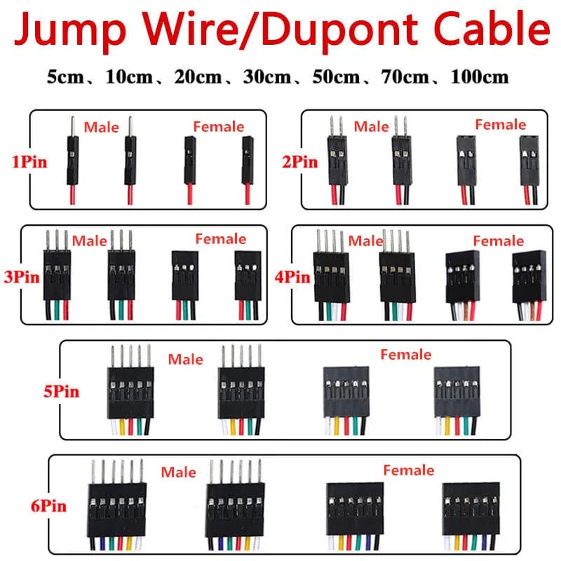 Kit électronique de bricolage de ligne de pas pour Ardu37, planche à pain, câble Dupont, connecteur de prise mâle femelle, fil de cavalier Dupont,