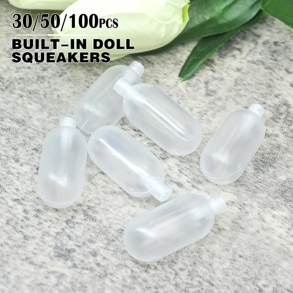 30/50/100 pièces jouet couineurs pièces de réparation animal de compagnie chiot jouet générateur de bruit Plug-in cylindrique pièces de rechange