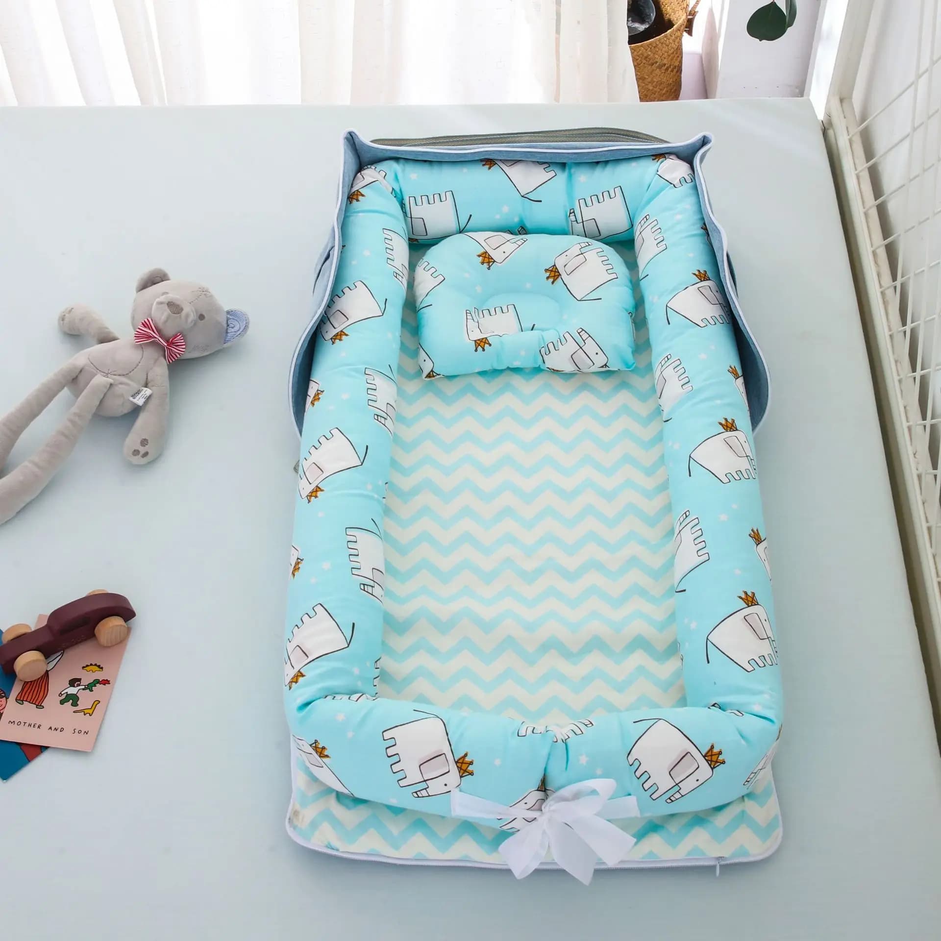 LazyChild – lit portable pour bébé, pour garçons et filles, lit de voyage, berceau en coton pour nourrissons, lit pour nouveau-né, nouveauté