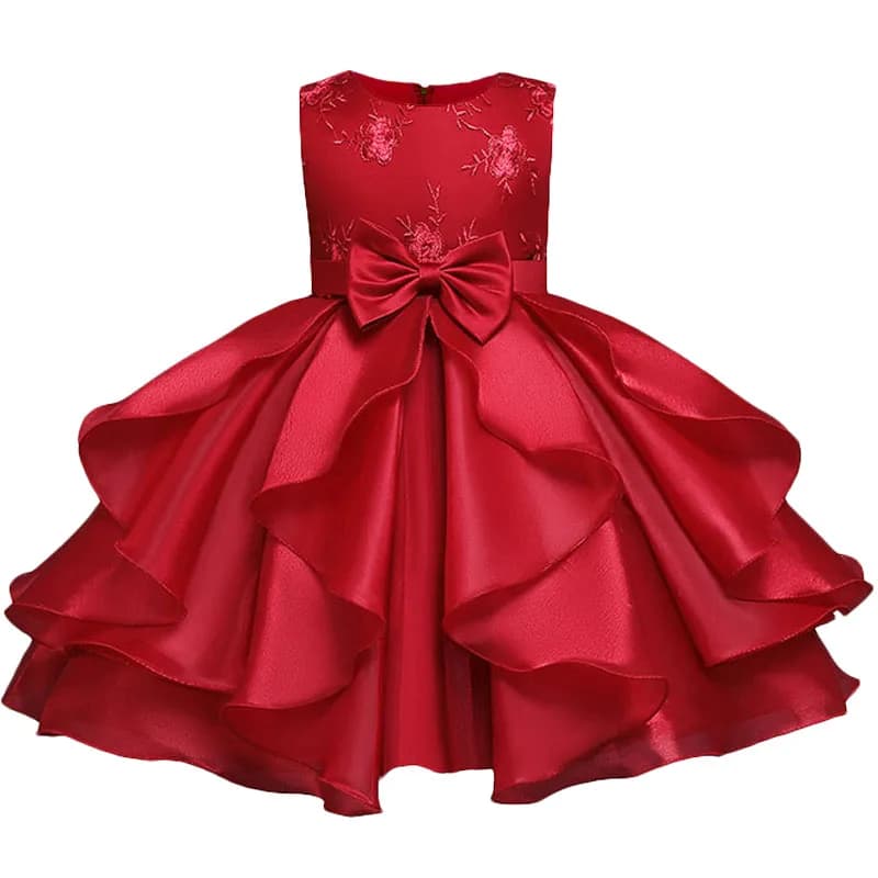 Robe d'été brodée de fleurs pour filles, robe de soirée princesse pour enfants, robe de Rhde mariage pour enfants, Noël, tout pour enfants de 3