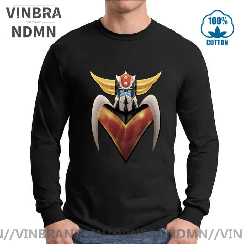 T-shirt long à col rond pour homme, 2024 coton, style japonais, OVNI, Robot Grendizer Goldorak, offre spéciale, 100%