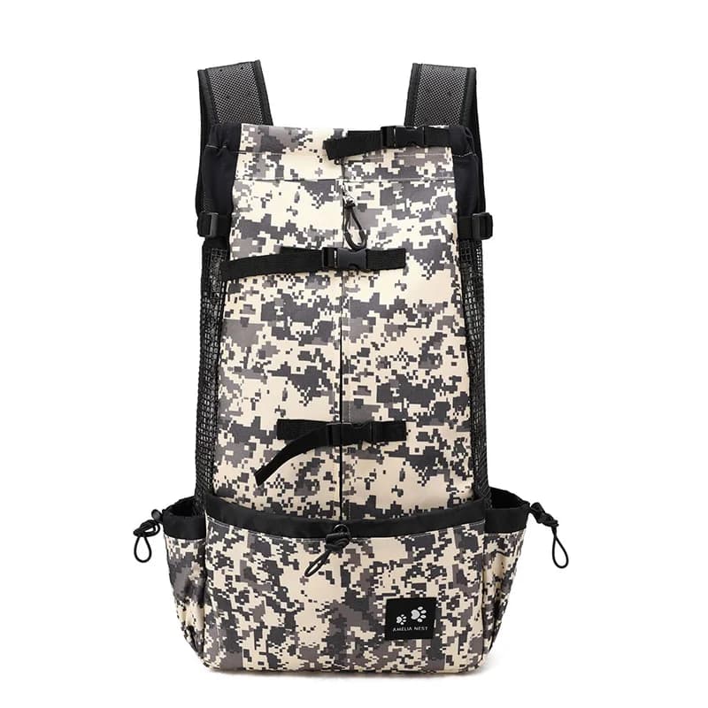 Sac à dos de transport pour animaux de compagnie, pour voyages, promenades et conduite, pour chiens de taille moyenne à grande, camouflage, sacs