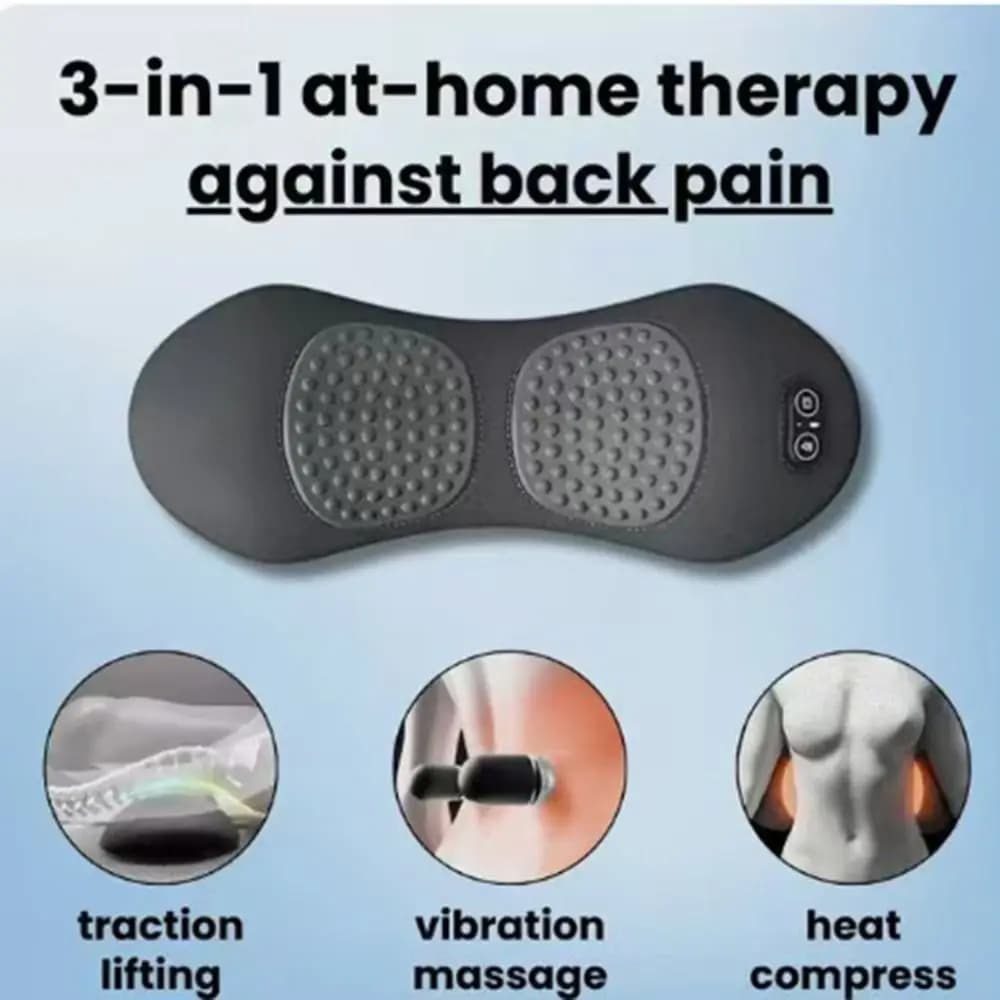 Fonction de chauffage, masseur dorsal 3 en 1, massage vibrant, coussin de soutien lombaire électrique multifonctionnel