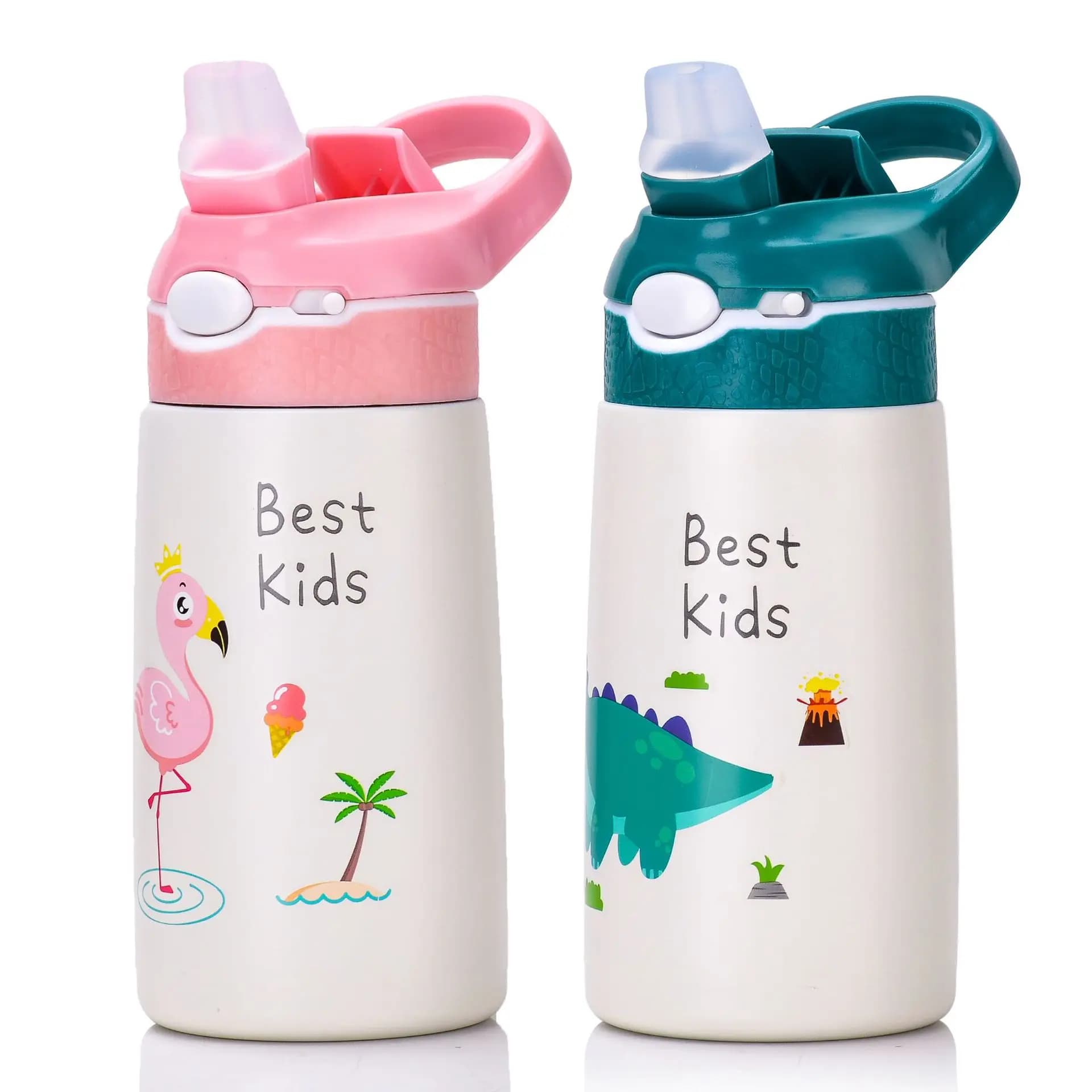 400ML enfants Thermos bouteille d'eau enfants Thermos tasse bébé canard facturé paille 316 acier inoxydable flacons sous vide gobelet Thermo tasse