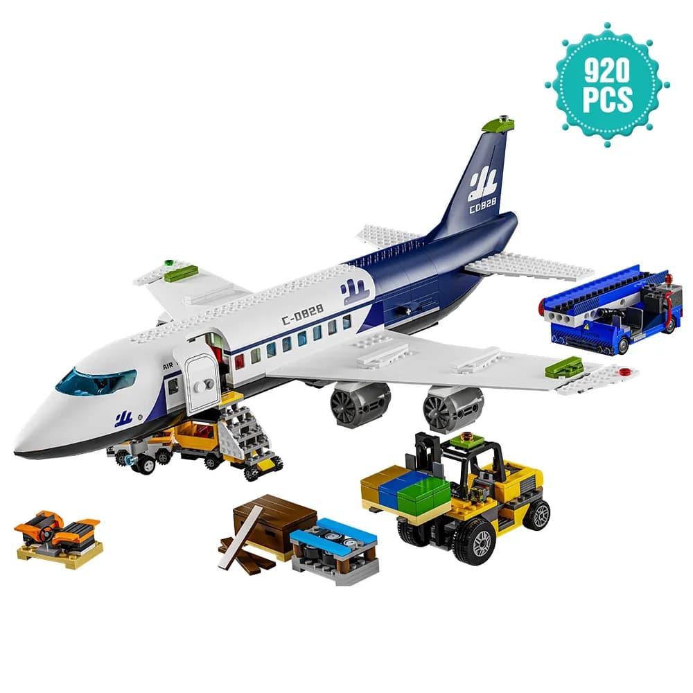 Blocs de construction d'avion de fret Airbus de ville créative, modèle d'avion en briques, jouets éducatifs de bricolage pour enfants garçons