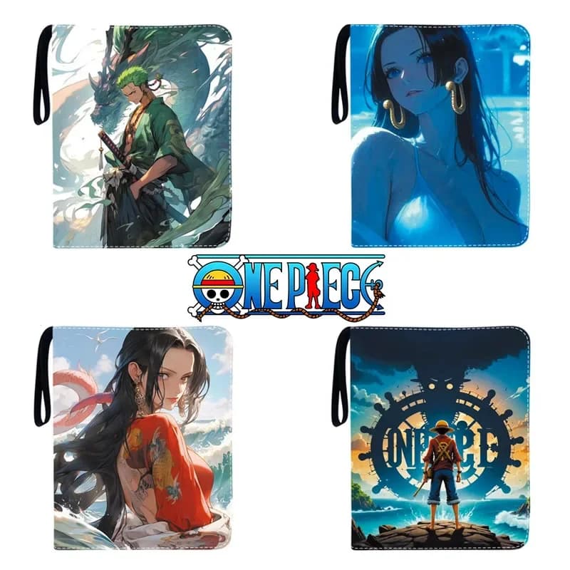 400/900 pièces 4/9 poche Anime une pièce Luffy Zoro cartes livre fermeture éclair PU cuir cartes classeur affichage jeu Collection carte enfants