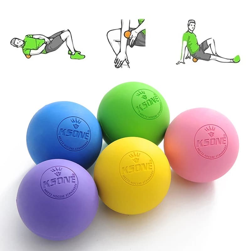 Boule de Massage Fascia en caoutchouc, balles de crosse, Yoga, Fitness, exercice des tissus profonds, Relaxation musculaire, pied, dos, épaule, soins