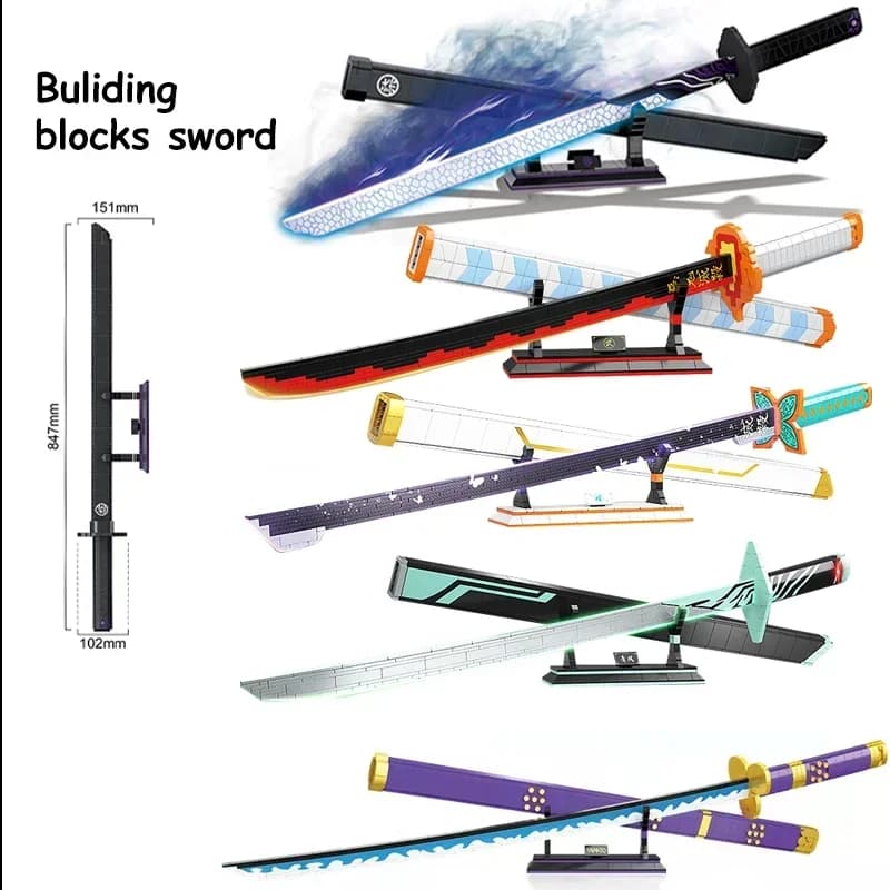 Jouet de construction en briques Sword Brick Scissor Seven Magic Blade Kochou Shinobu Yamato pour enfants, modèle de katana