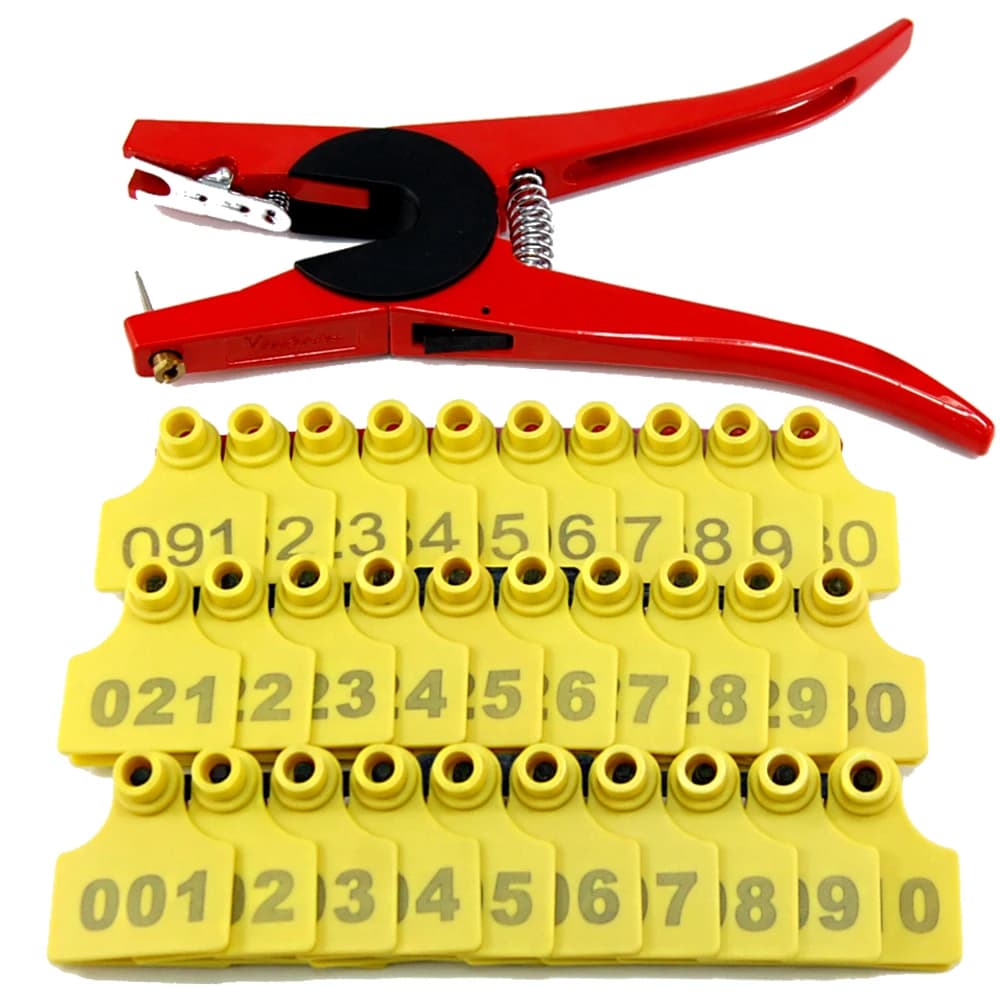 Étiquettes d'oreille d'animaux de ferme, fournitures de bétail, étiquette d'identification en plastique TPU, vache, bétail, chèvres, moutons, 100