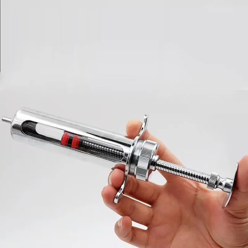 Seringue à outil vétérinaire 10-100ml, 1 ensemble, Injection de vaccin, dose réglable, tête d'épingle en acier inoxydable 304, distribution de