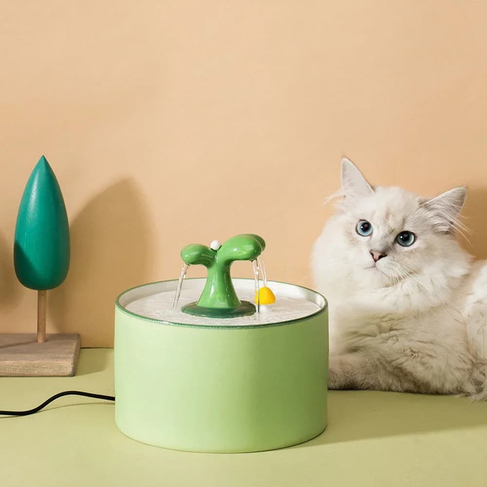 Fontaine d'eau automatique pour chat, 1l, 1,5 l, distributeur d'eau électrique en céramique pour animaux de compagnie, filtre pour chien, abreuvoir,