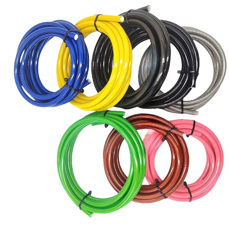 AN3 moto voiture tuyau de frein hydraulique automobile course Nylon PTFE fil d'acier tissage embrayage universel frein à disque tuyau d'huile 1/8