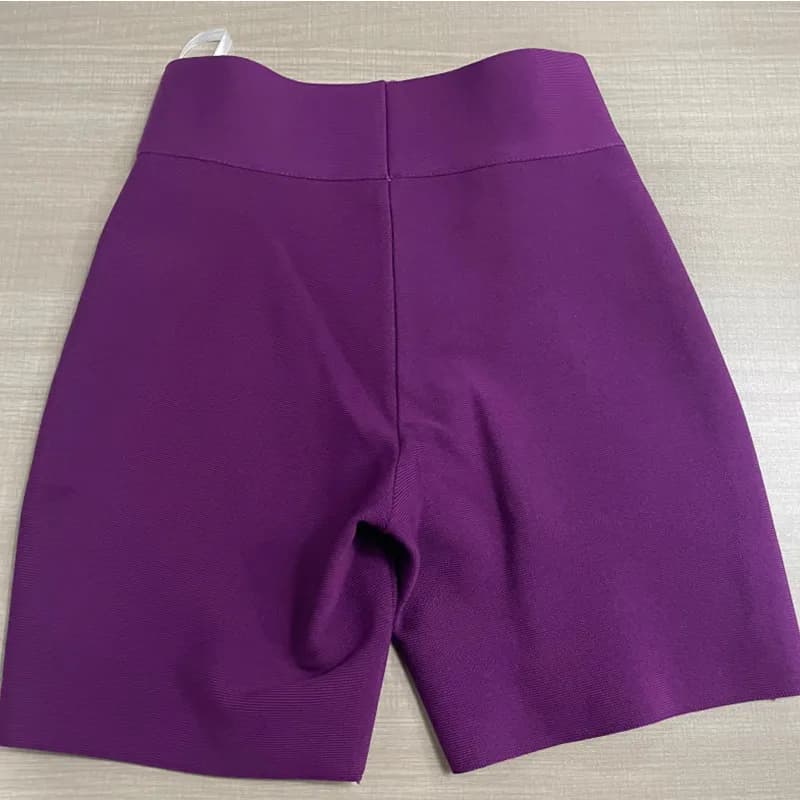 Short à bandes 9 couleurs, violet, rose, pantalon court, taille haute, qualité supérieure, rayonne, short de sport décontracté