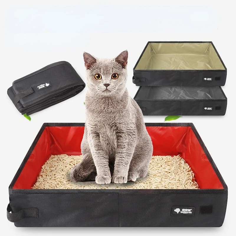 Bac à Litière Pliable Extérieur Étanche pour Chat, Toilettes pour Chien, Bassins à Litière Pliants, Portable, Voyage, Voiture, Animaux de