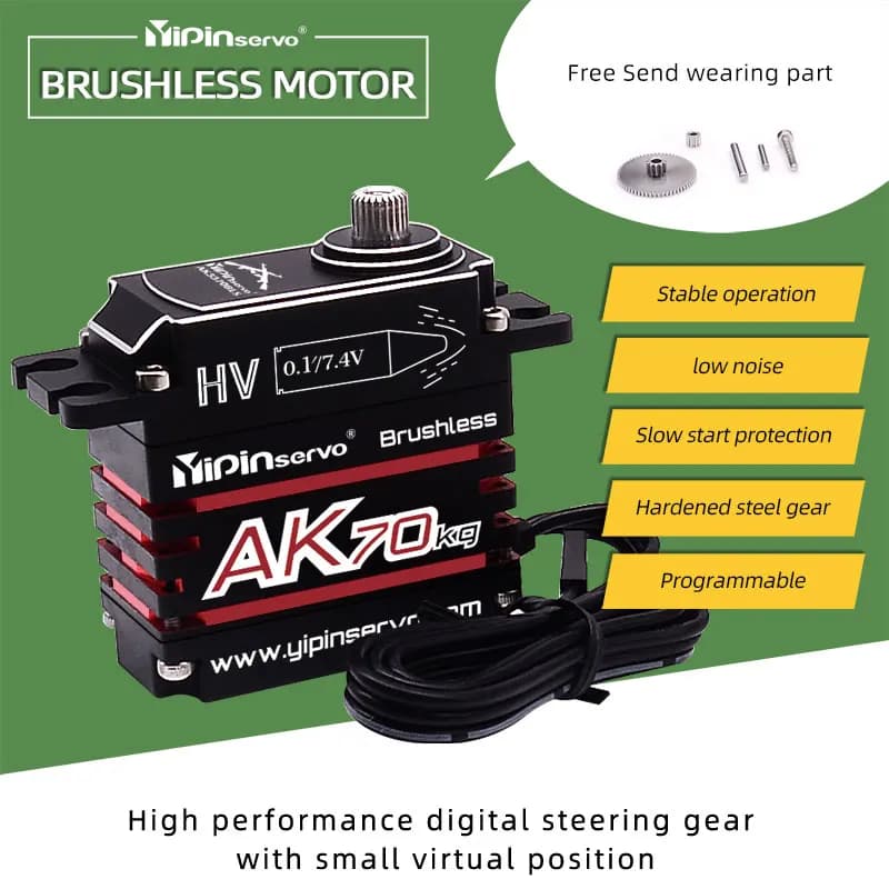 Servo étanche YPservo 180 ° /270 °   Engrenage métallique en acier inoxydable, 47kg, 70kg, couple élevé 0.07sec pour voiture Traxxas TRX4 Axial