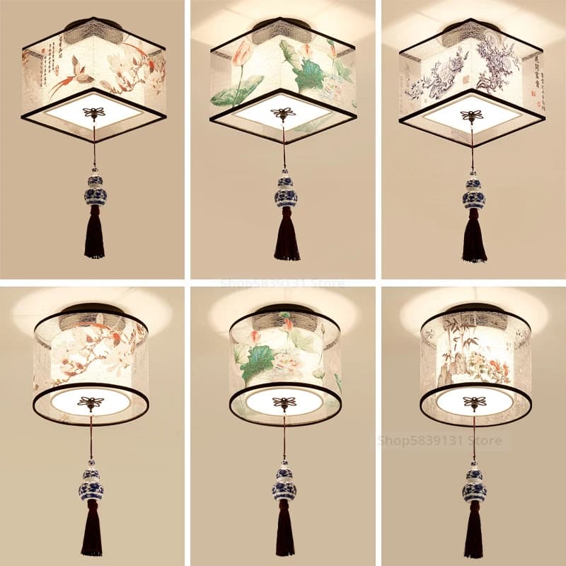 Plafonniers de style chinois simples classiques, plafonniers ronds et carrés à LED, luminaires modernes pour la décoration intérieure, lumières