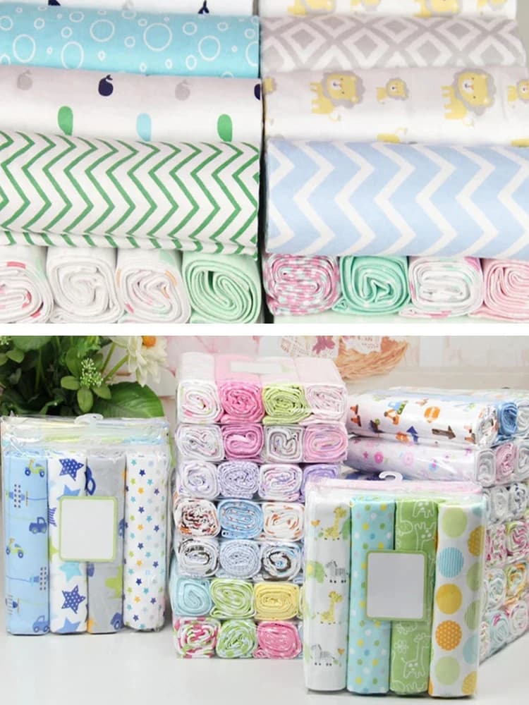 4 pièces/lot 100% coton mousseline flanelle bébé emmaillotage doux nouveau-nés couvertures bébé couvertures nouveau-né mousseline couches