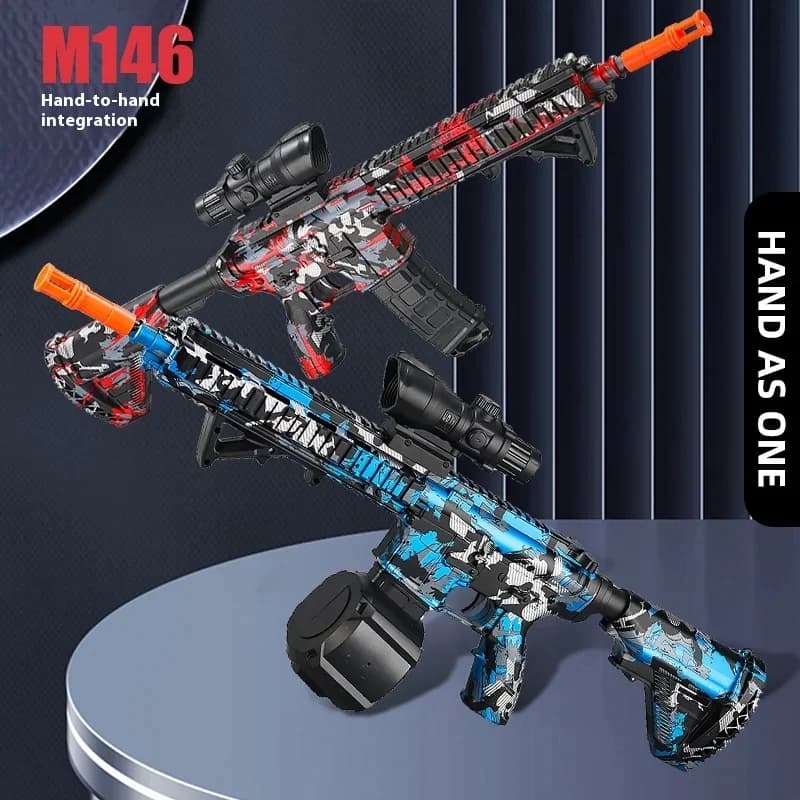 Pistolet jouet M416, boule de Gel à rafale à grande vitesse 7.4V avec prise Orange et Double chargeur pour jeux interactifs Parent-enfant en plein