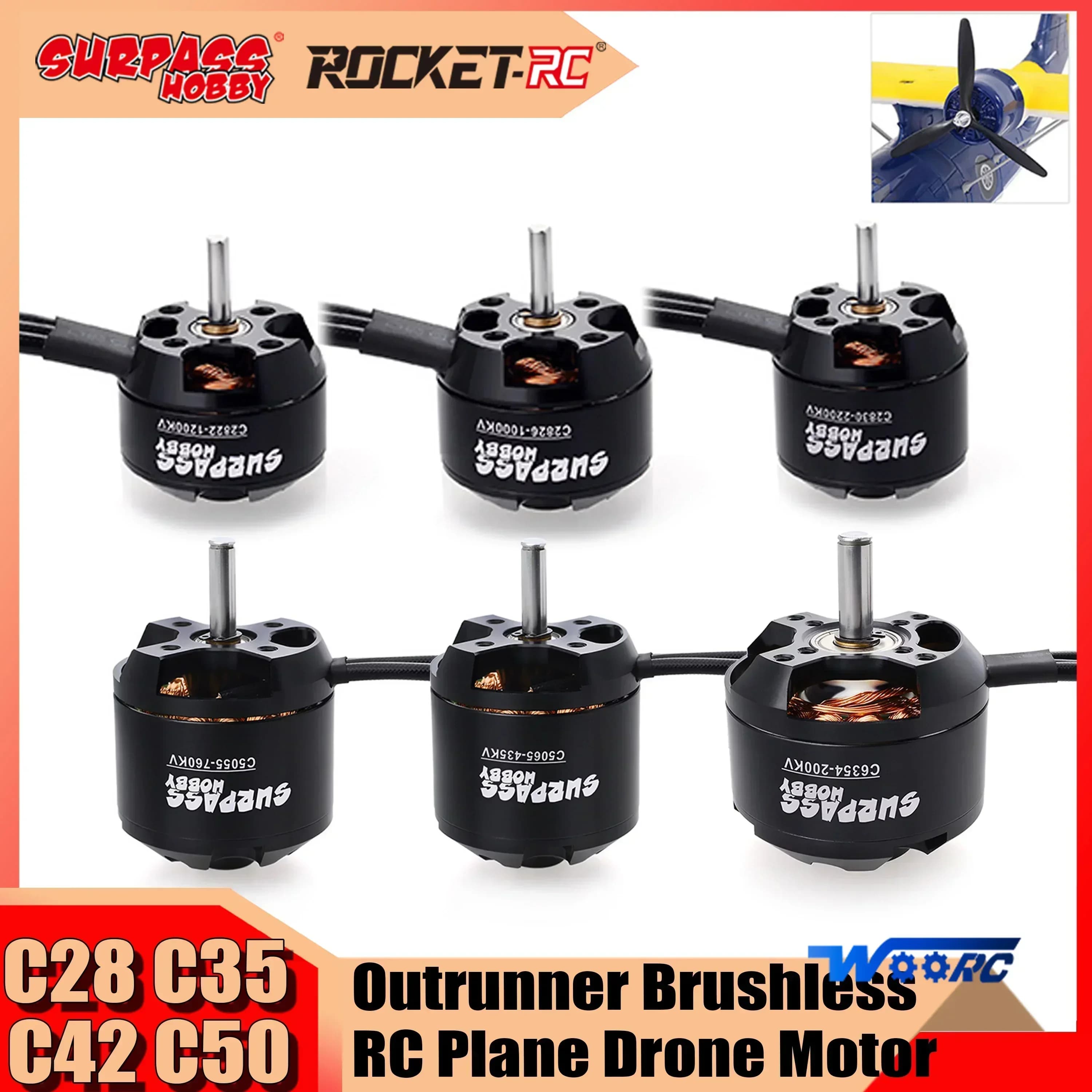 Surpass Hobby 2822 2830 3530 3542 3548 4250 4260 5055 5065 6354 moteur sans balais pour Drone RC FPV à voilure fixe quadrirotor avion