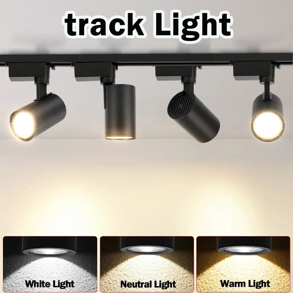 LED Rail lumière 220V projecteur Rail 12W 20W 30W 40W COB plafonnier ensemble pour cuisine magasin magasin maison