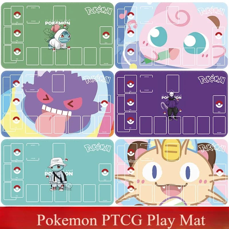 Tapis de jeu Pokemon PTCG, Super mignon, Jigglypuff Mew Gengar ronflex Pikachu, tapis de jeux, plaque Duel, tapis de carte en caoutchouc