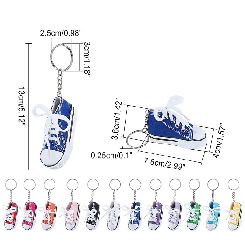 24 pièces 3D mignon Mini toile porte-clés chaussures de Tennis porte-clés chaussures de sport porte-clés