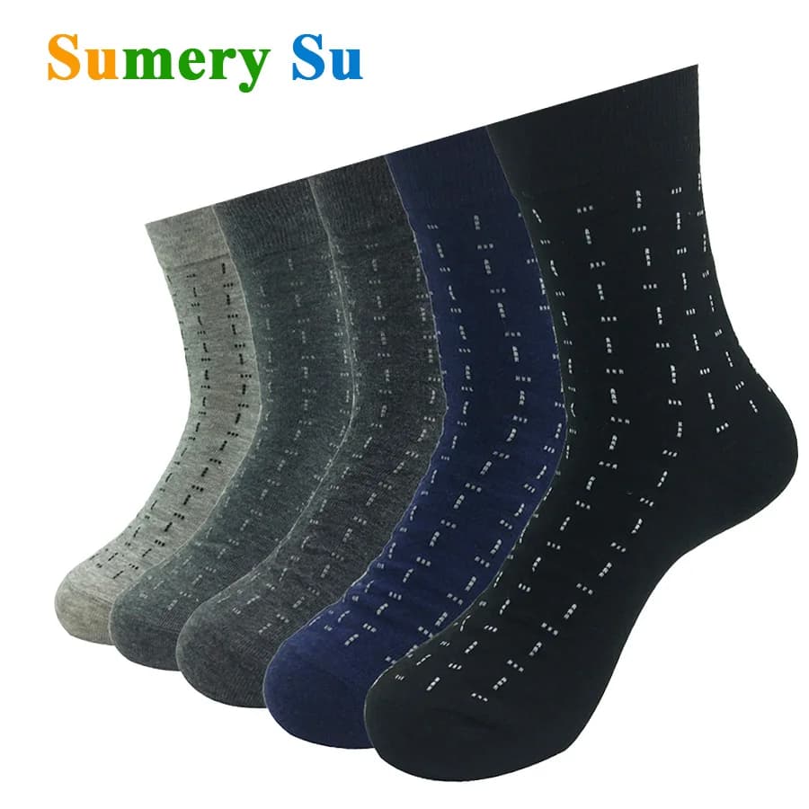 5 paires/lot chaussettes habillées hommes rayé longue haute qualité coton respirant affaires chaussette mâle mari père cadeau 14 Styles