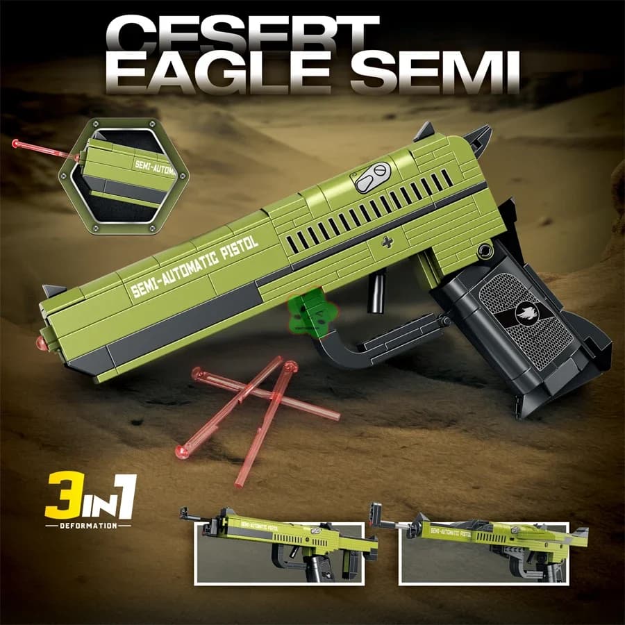 Blocs de construction techniques, jouets, pistolet Scorpion Uziel, mitrail Magnum Eagle USP, pistolet WW2 militaire SWAT, modèle d'arme pour enfants