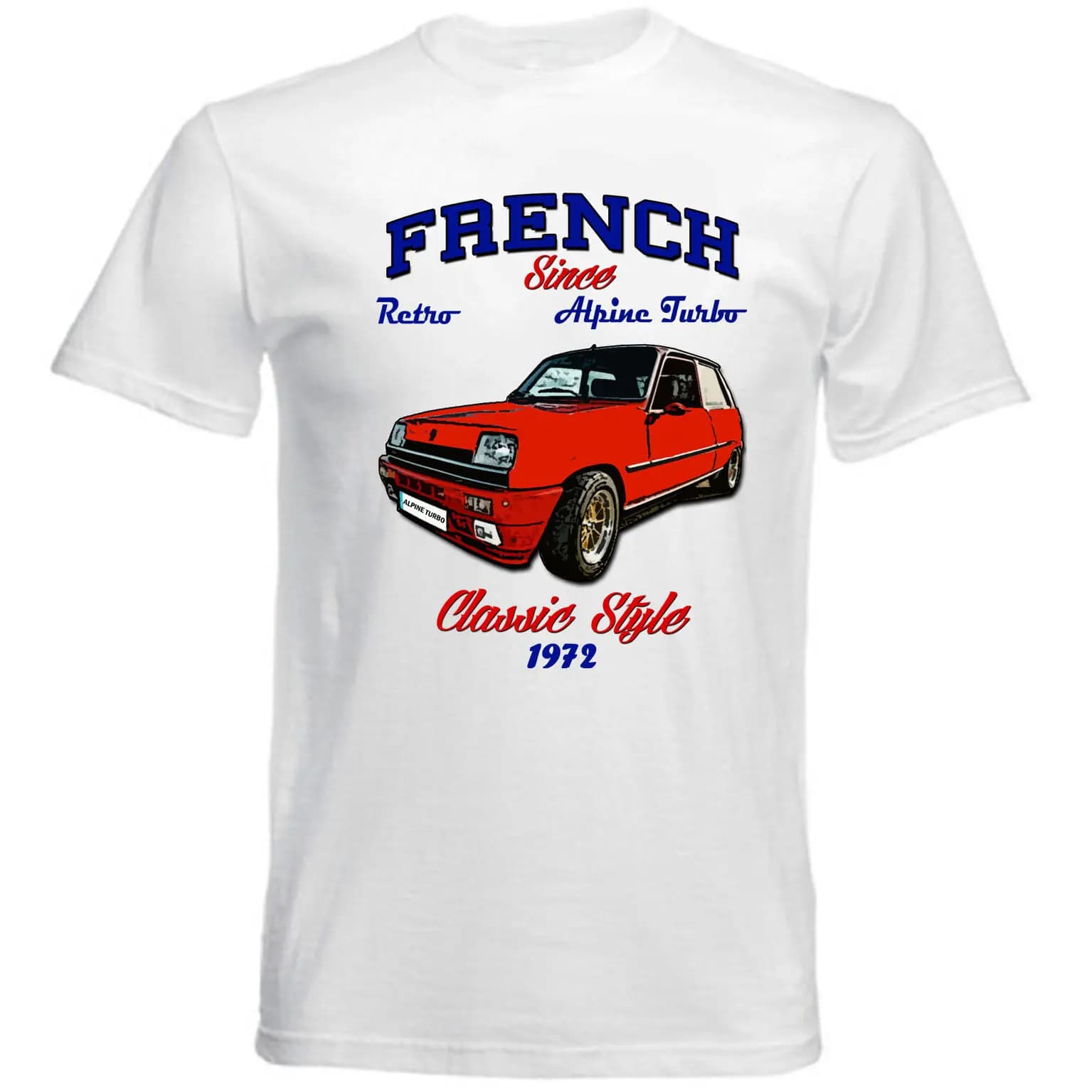Vintage French Car Model 5 Alpine Turbo, T-Coalition, Manches longues, Coton, Neuf