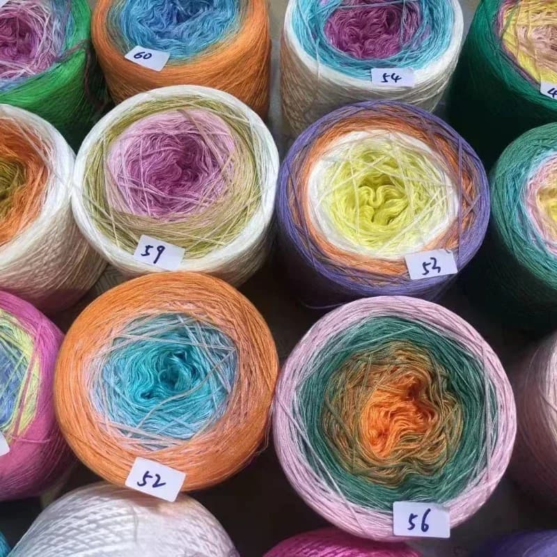 300 g/pièces coloré pur coton gâteau dégradé coton arc-en-ciel bricolage écharpe châle jupe laine fil Crochet