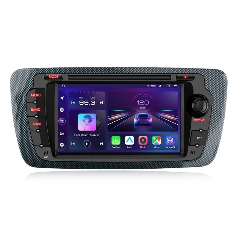 Autoradio Junsun 7/9 pouces pour Seat Ibiza 6j 2009 -2015, CarPlay, Android Auto, FM, RDS, DSP, BT, GPS, Navi, SWC, écran tactile HD IPS, Plug &