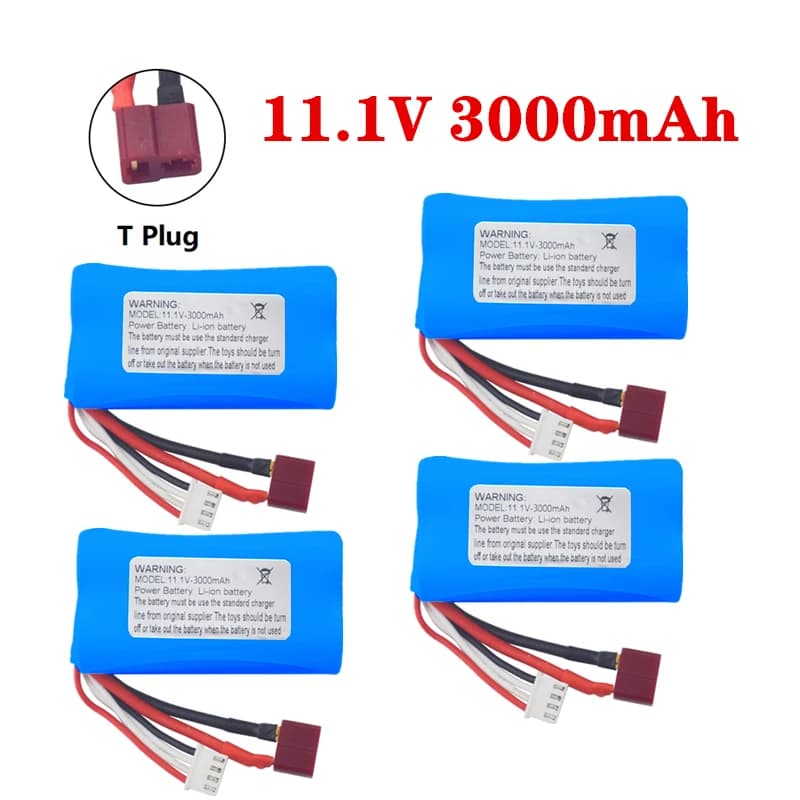 Batterie RC 18650 11.1V 3000mAh, batterie au Lithium pour R608 2104, modèle de bateau RC à grande vitesse sans balais, refroidi à l'eau, jouet,