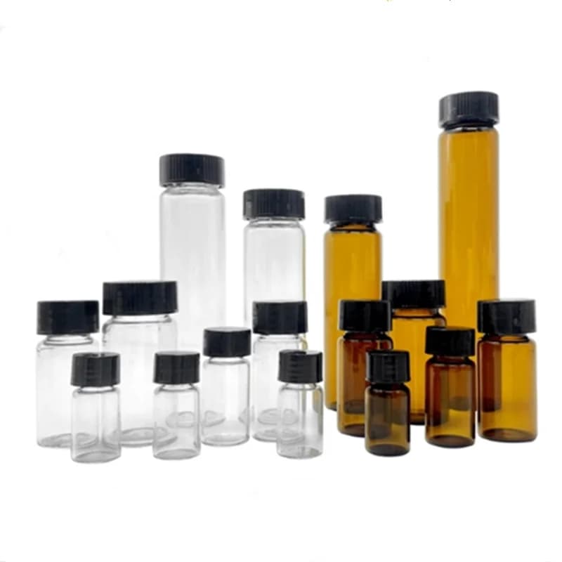Bouteille d'Échdéborden Verre Médicinal à Faible Teneur en Borosilicate, Transparent/Marron, avec Coussretours Niken PE, 3 à 50ml, 30 Pièces/Lot